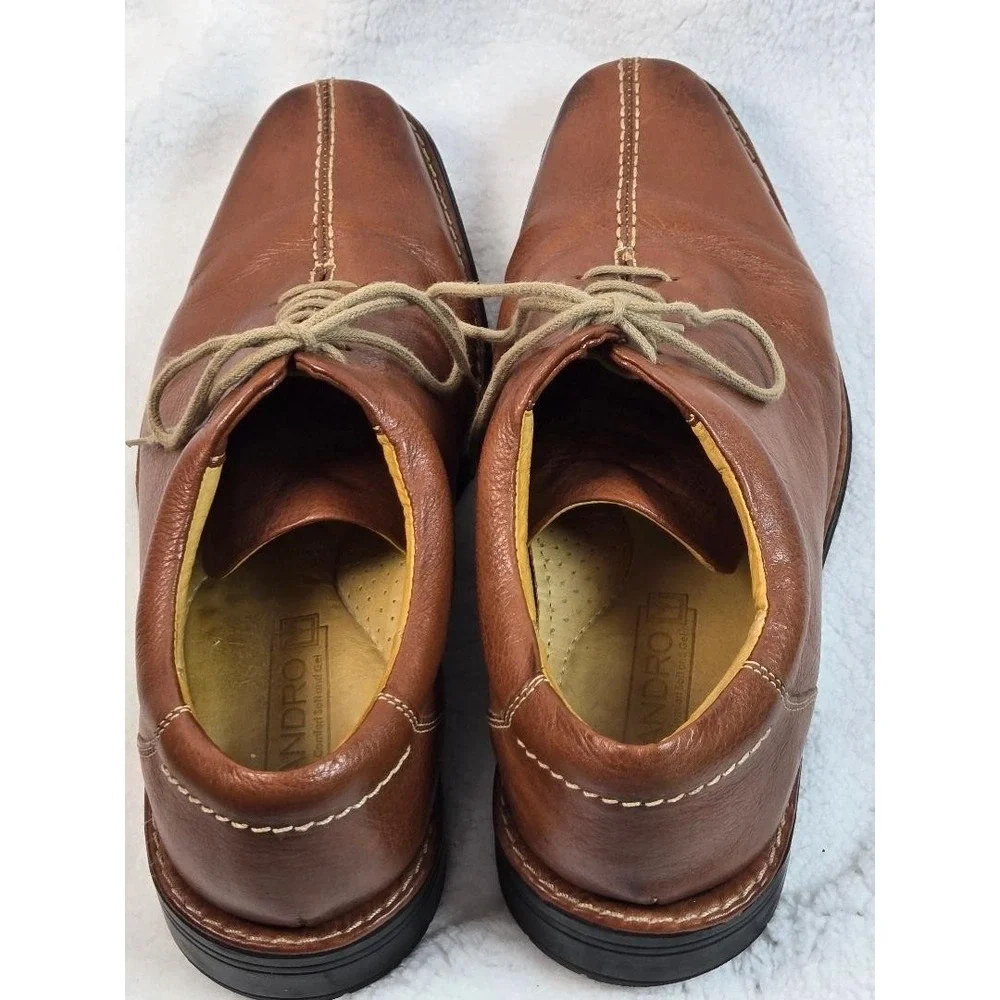 SANDRO Comfort Gel Mens Brown Leather Lace‎ Up Shoes Size 11 D